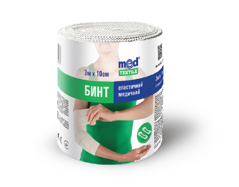 Бинт еластичний медичний MEDTEXTILE середньої розтяжності, 3 м x 10 см